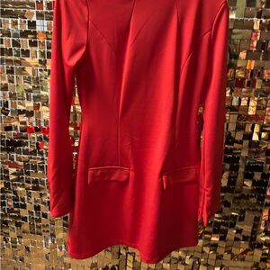 Elegant Red Long Sleeve Dress